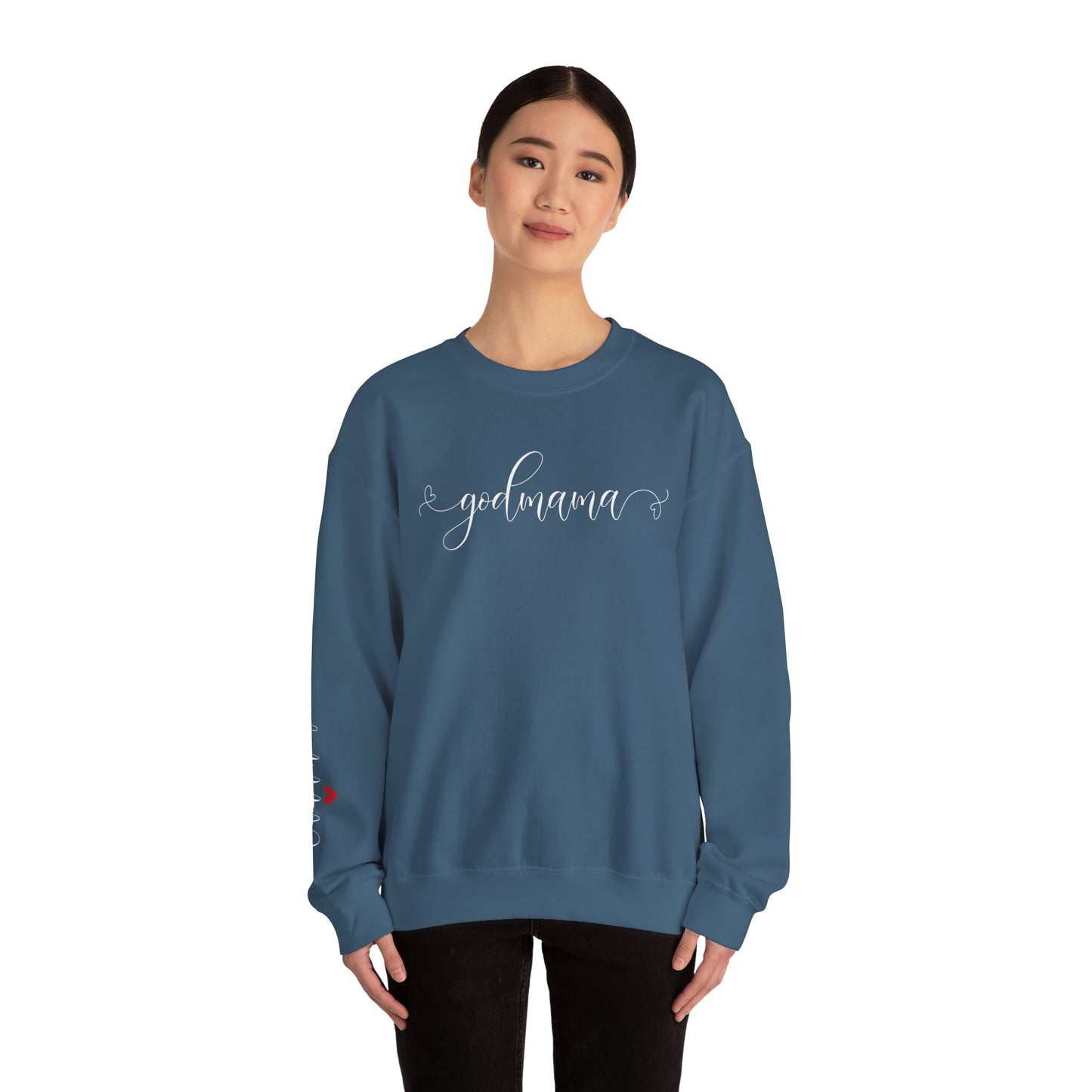Personalized "Godmama"d Crewneck Sweatshirt
