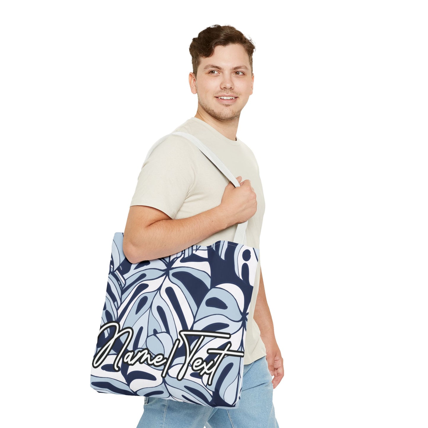 Customizable Monstera Leaf Canvas Tote Bag